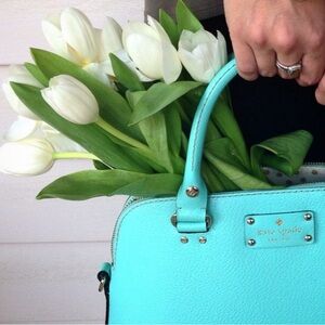 Kate Spade Tiffany Blue top handle purse with strap